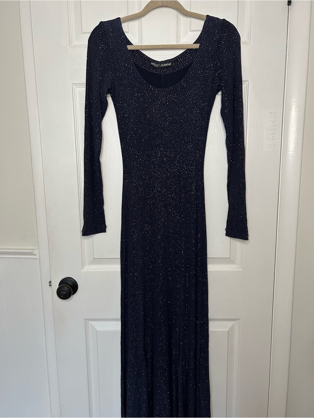 Vintage Betsey Johnson Shimmer Scoop Neck Maxi Dress